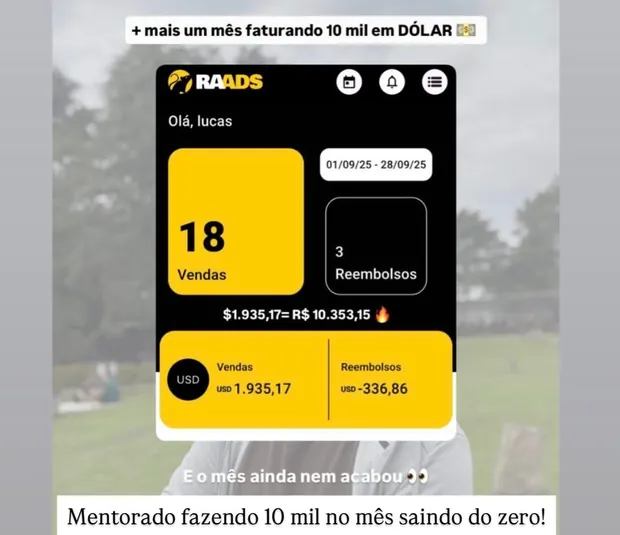Aluno batendo 10k no mês
