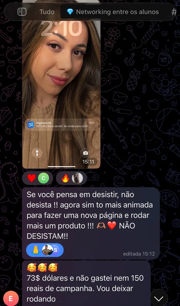 73 dólares saindo do zero